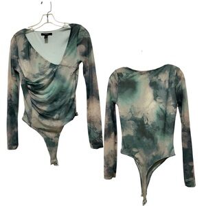Elegant Green Swirl Bodysuit